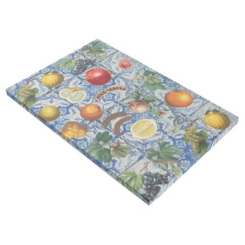 Mediterranean Summer Fruit  Blue White Mosaic Gallery Wrap