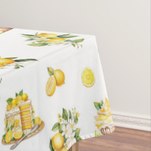 Mediterranean Summer Lemon Pattern  Tablecloth
