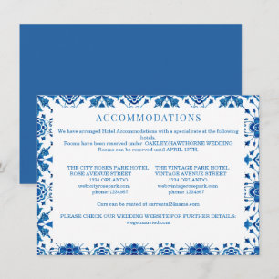 Mediterranean summer modern blue mosaic Wedding Note Card