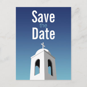 Mediterranean Summer, save the date Announcement Postcard