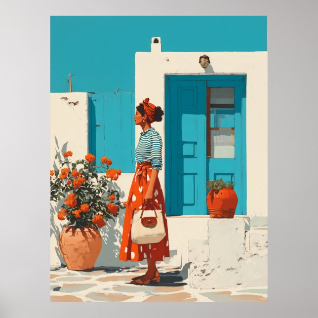 Mediterranean Summer Style Stroll Poster (Front)