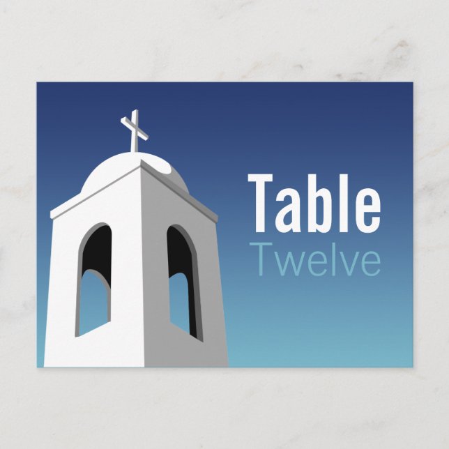 Mediterranean Summer, table number (Front)