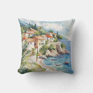 Mediterranean Summer Throw Pillow