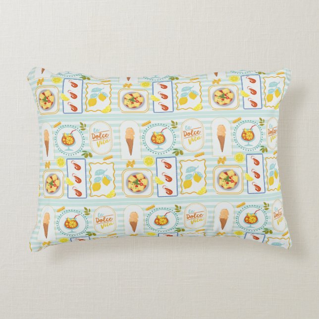 Mediterranean Summer Vibes Accent Pillow (Front)