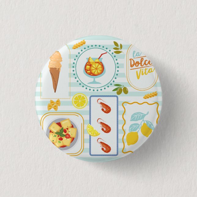 Mediterranean Summer Vibes Button (Front)