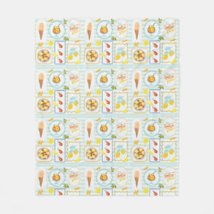 Mediterranean Summer Vibes Fleece Blanket