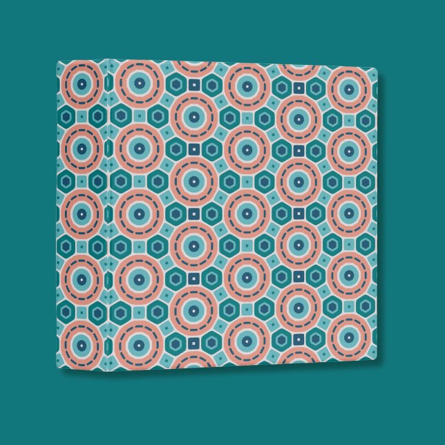 Mediterranean Summer Vibes Geometric Pattern 3 Ring Binder (Creator Uploaded)