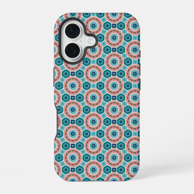 Mediterranean Summer Vibes Geometric Pattern Iphone Case (Back)