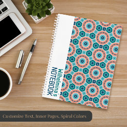 Mediterranean Summer Vibes Geometric Pattern Notebook