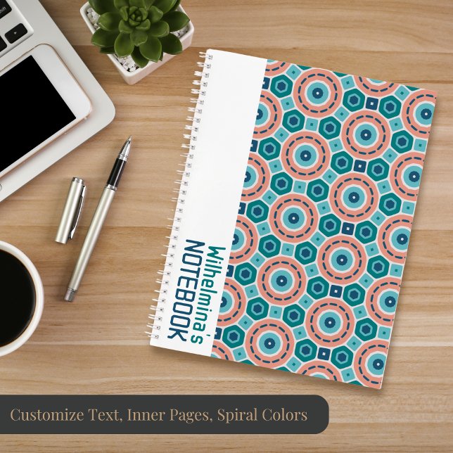 Mediterranean Summer Vibes Geometric Pattern Notebook (Creator Uploaded)