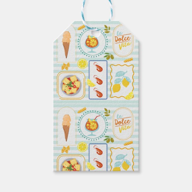 Mediterranean Summer Vibes Gift Tags (Front)
