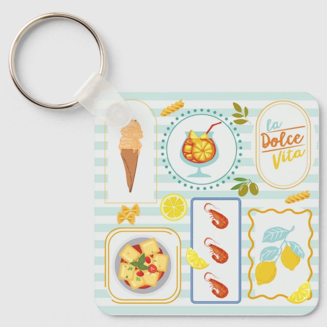 Mediterranean Summer Vibes Keychain (Front)