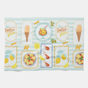 Mediterranean Summer Vibes Kitchen Towel