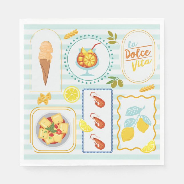 Mediterranean Summer Vibes Napkins (Front)