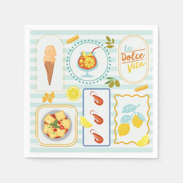 Mediterranean Summer Vibes Napkins (Front)