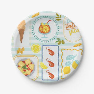 Mediterranean Summer Vibes Paper Plates