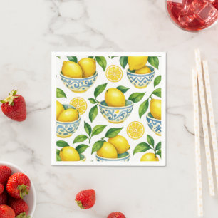 Mediterranean Summer Watercolor Napkins