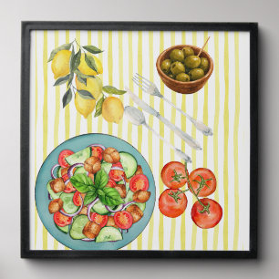 Mediterranean Summer Watercolor pattern Peel And Stick Photo Tile