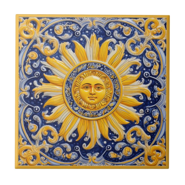 Mediterranean Sun  Ceramic Tile (Front)