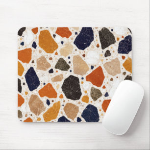 Mediterranean Terrazzo Abstract Design Mouse Pad