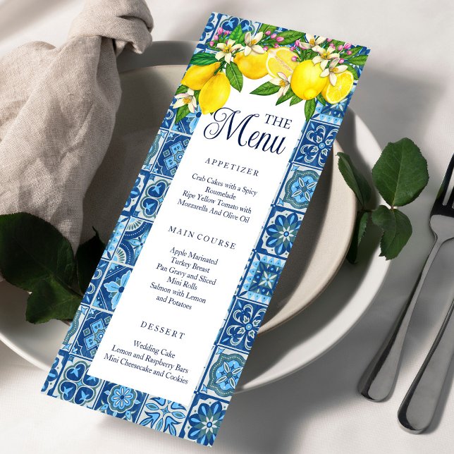 Mediterranean Tile and Lemons Menu (Creator Uploaded)
