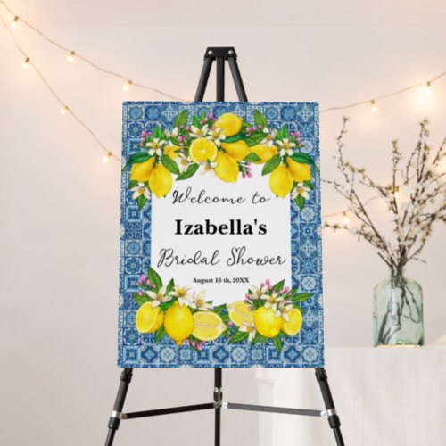 Mediterranean Tile and Lemons Welcome Sign