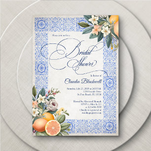 Mediterranean Tile Baby Shower Invitation