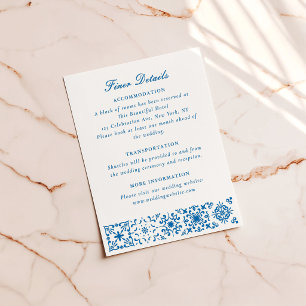 Mediterranean Tile Border Letterpress Enclosure Card