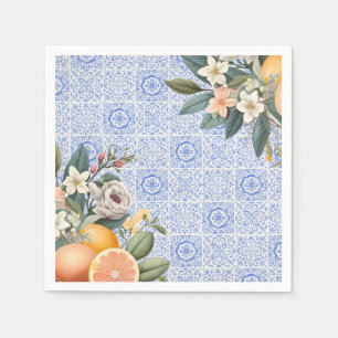 Mediterranean Tile Bridal Shower Napkins