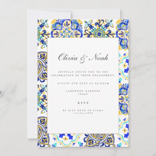 Mediterranean Tile Engagement Party Invitation