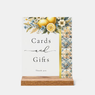 Mediterranean Tile flower Italian Positano Lemon Acrylic Sign