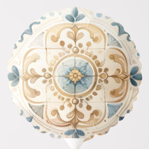 Mediterranean Tile flower Italian Positano Lemon Balloon