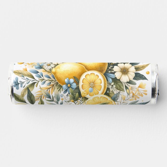 Mediterranean Tile flower Italian Positano Lemon Breath Savers® Mints (Front)