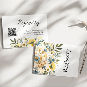 Mediterranean  Tile flower Italian Positano Lemon  Enclosure Card