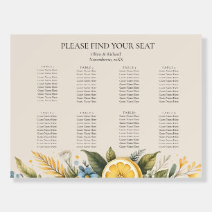 Mediterranean Tile flower Italian Positano Lemon Foam Board