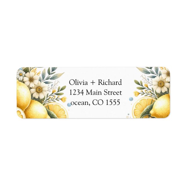 Mediterranean Tile flower Italian Positano Lemon Label (Front)