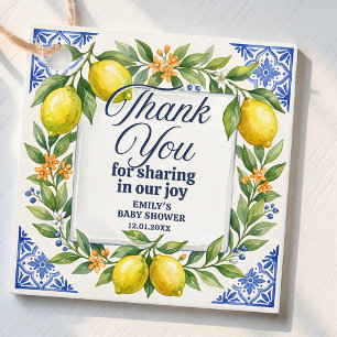 Mediterranean Tile & Lemon Baby Shower Amalfi Favor Tags