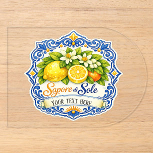 Mediterranean Tile Lemon – Watercolor Art with Nam Acrylic Invitations