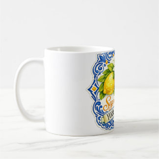 Mediterranean Tile Lemon – Watercolor Art with Nam Coffee Mug