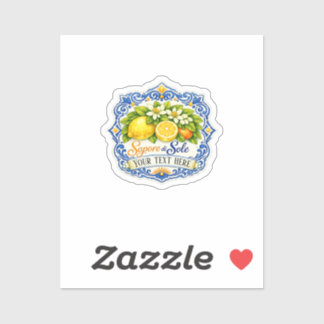 Mediterranean Tile Lemon – Watercolor Art with Nam Sticker