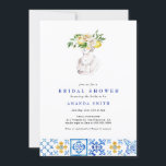 Mediterranean Tile Main Squeze Lemon Bridal Shower Invitation<br><div class="desc">Watercolor Mediterranean Tiles Sculpture Lemon Bridal Shower Invitation
Message me for any needed adjustments</div>