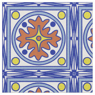 Mediterranean Tile Pattern Fabric