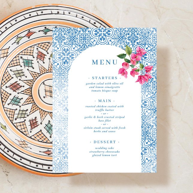 Mediterranean tile pattern menu (Creator Uploaded)