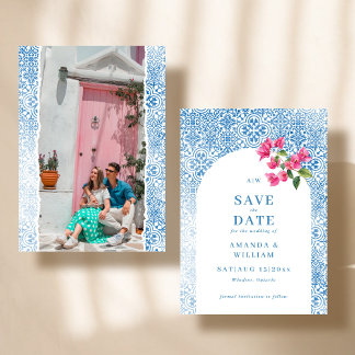 mediterranean tile pattern Photo Wedding  Save The Date