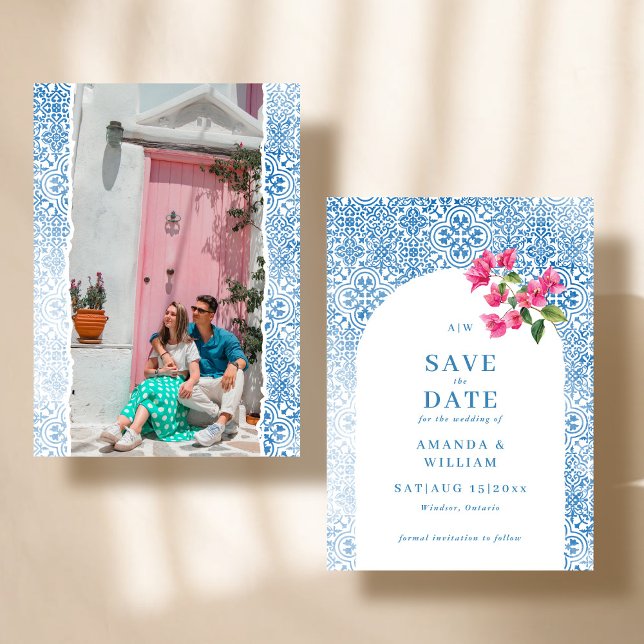 mediterranean tile pattern Photo Wedding  Save The Date (Creator Uploaded)