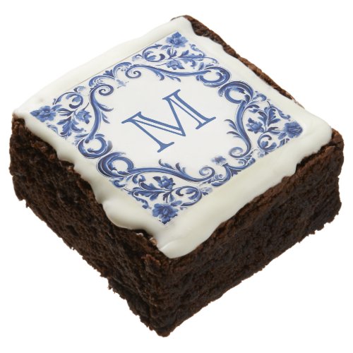 mediterranean tile wedding monogram  brownie