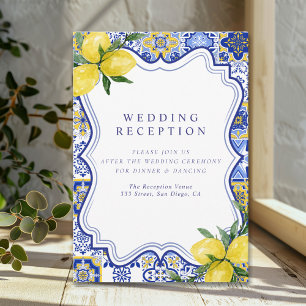 Mediterranean Tile Wedding with Lemons Enclosure Card