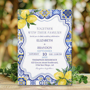 Mediterranean Tile Wedding with Lemons Invitation