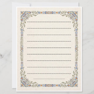 Mediterranean Tile Writing Paper Stationery