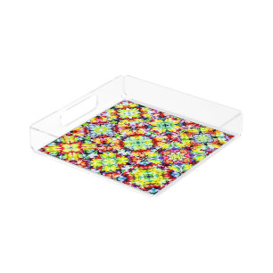 Mediterranean Tiles, Alcohol Ink Tiles, Majolica Acrylic Tray